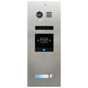 FRC1SN/ID/IN μπουτονιέρα INOX χωνευτή, 1 μπουτόν, με καρτ/γνωστη BUS-2