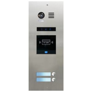 FRC2SN/ID/IN μπουτονιέρα INOX χωνευτή, 2 μπουτόν, με καρτ/γνωστη BUS-2