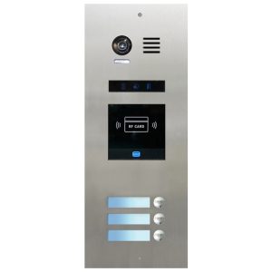 FRC3SN/ID/IN μπουτονιέρα INOX χωνευτή,3 μπουτόν, με καρτ/γνωστη BUS-2