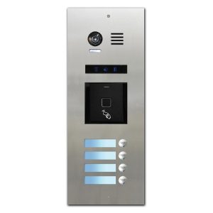 FRC4SN/FNG/IN/2 μπουτονιέρα INOX χωνευτή, 4 μπουτόν, με δαχτυλικό αποτύπωμα BUS-2