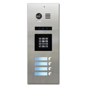 FRC4SN/KP/IN/2 μπουτονιέρα INOX χωνευτή, 4 μπουτόν, με πληκτρολόγιο BUS-2