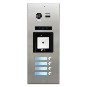 FRC4SN/QR/IN/2 μπουτονιέρα INOX χωνευτή, 4 μπουτόν, με QR code BUS-2