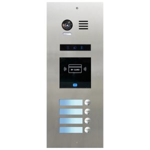 FRC4SN/ID/IN μπουτονιέρα INOX χωνευτή, 4 μπουτόν, με καρτ/γνωστη BUS-2