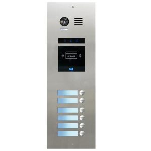 FRC6SN/ID/IN μπουτονιέρα INOX χωνευτή, 6 μπουτόν, με καρτ/γνωστη BUS-2